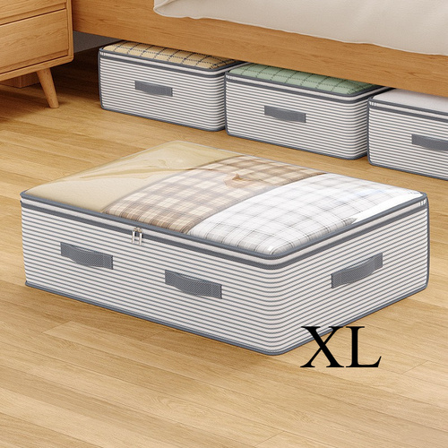 Large Storage Organizer Bag - Made from heavy-duty non-woven fabric with transparent windows, multi-layer clothing storage box suitable for wardrobes,