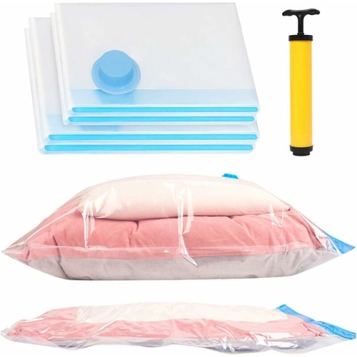 4 Pack Vacuum Storage Bags (2 Jumbo 100X80Cm, 2 Large 80X60Cm), Waterproof Bag For Duvets, Pillows, Clothes With Travel