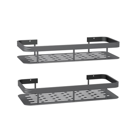 2 Pack Bathroom Wall Shelf Storage Racks, 30 x 13 x 5 cm, Black