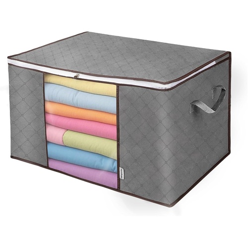 Non-Woven Clothes Storage Bag 90L - Large Capacity Dustproof Organizer with Clear Window for Seasonal Wardrobe