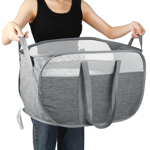 Collapsible Laundry Baskets, Tear Proof Pop Up Laundry Hamper with Dual Handles, Durable Foldable Laundry Basket, Easy to Carry Laundry Hamper for Hom
