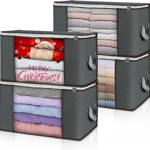 Non-woven Quilt Storage Bag Cube 70L Gray 48*48*30cm(70L)