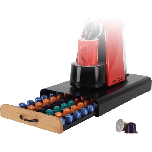 Coffee Pods Holder Storage Drawer Compatible with 60 Nespresso Pods for Kitchen Storage & Organisation (Natural)