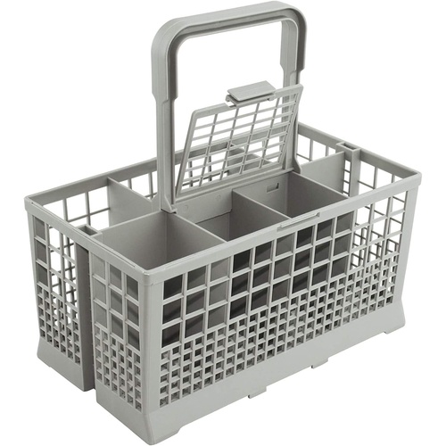 8 Slot Universal Dishwasher Cutlery Basket with Handle and Lid which Fits Most Brands (240mm X 135mm X 122mm)