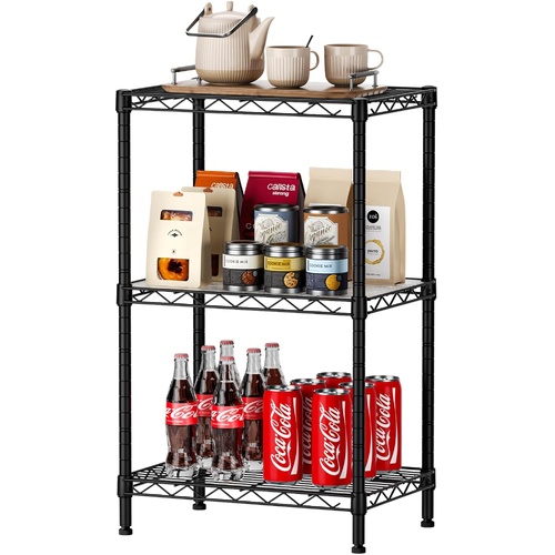 3-Tier Adjustable Metal Storage Shelves Wire Rack Organizer for Kitchen, Pantry, Bathroom or Laundry Room (60cm W x 35cm D x 103cm H)